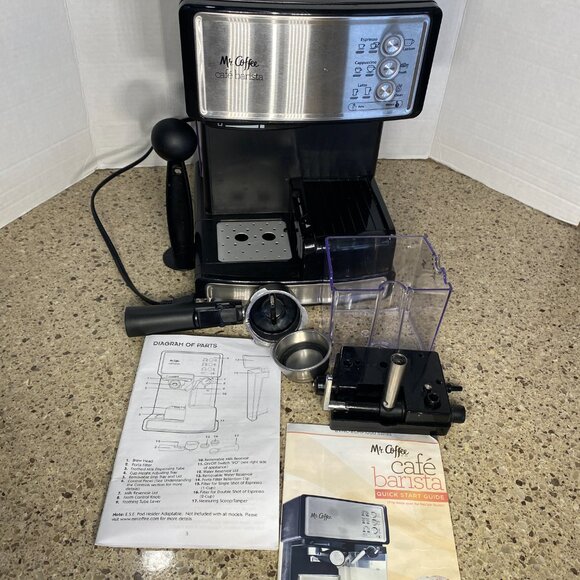 MR. COFFEE CAFE BARISTA Stainless Steel BVMC-ECMP1000 Espresso Cappuccino EUC - Picture 2 of 8